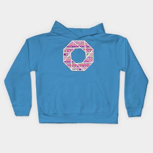 Ethnic octagon (pink) Kids Hoodie